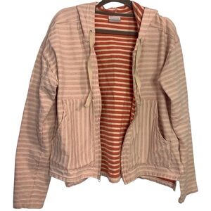 Columbia Pink and Cream Striped Utility Jacket